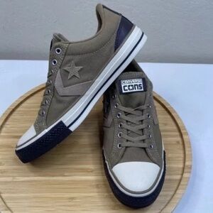 Converse Star Player 76 Beige and Black Low Top Sneaker, M7/W9, Lead Gray